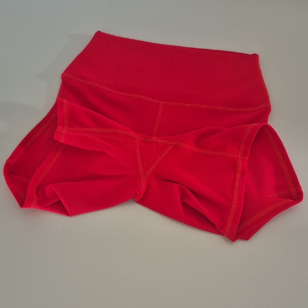 WeWoreWhat Red High-Waist Bike Shorts / SIZE S - Picture 13 of 13